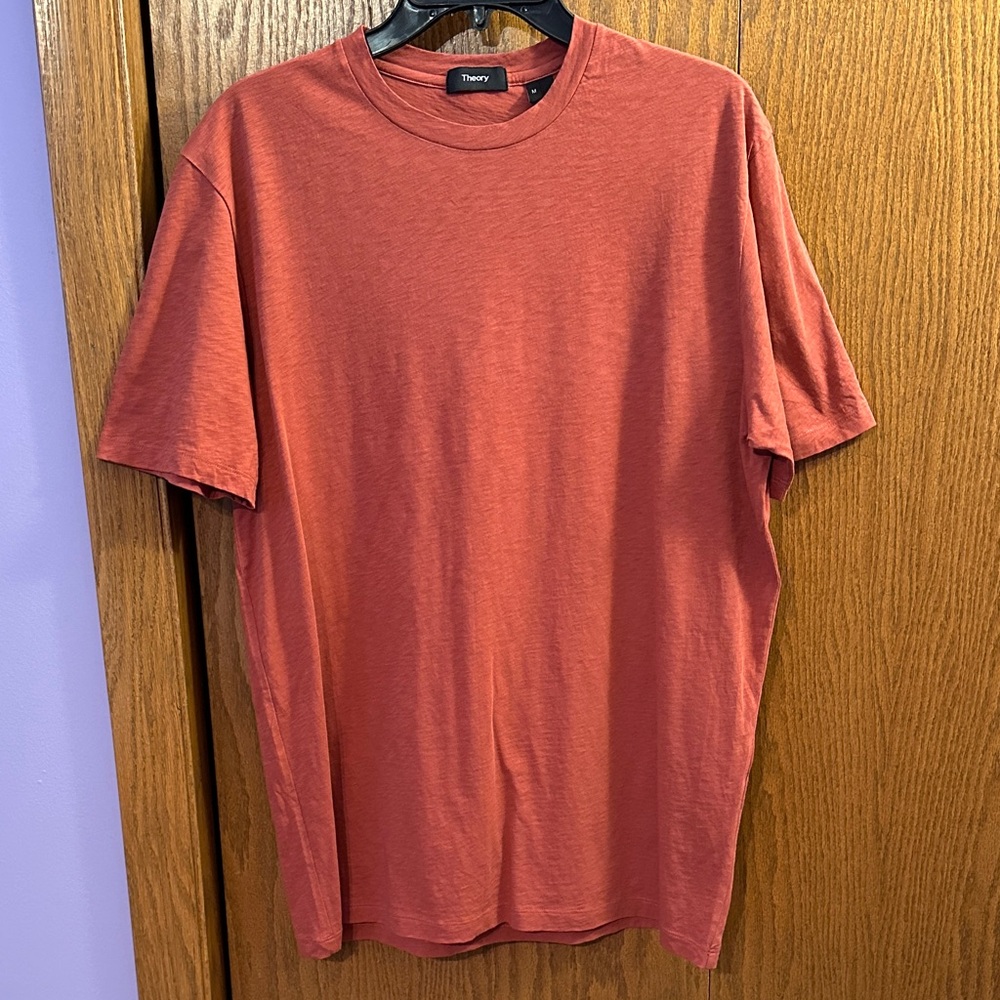 Theory Men's Rust Short Sleeve Tee size medium.